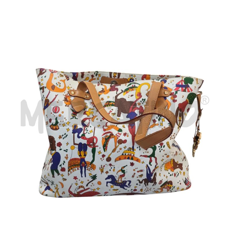 BORSA DONNA PIERO GUIDI BIANCA PERSONAGGI MANICI PELLE | Mercatino dell'Usato Napoli 1