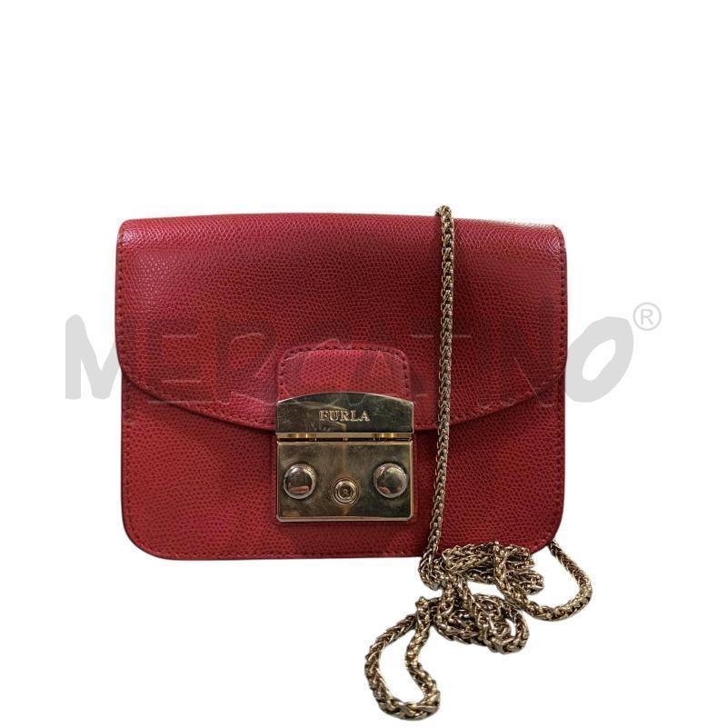 BORSETTA DONNA FURLA ROSSA E DORATA | Mercatino dell'Usato Napoli 1