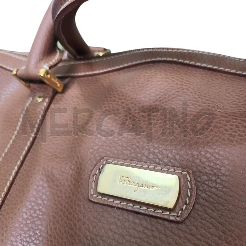 BORSONE PELLE SALVATORE FERRAGAMO BEIGE  | Mercatino dell'Usato Napoli 3