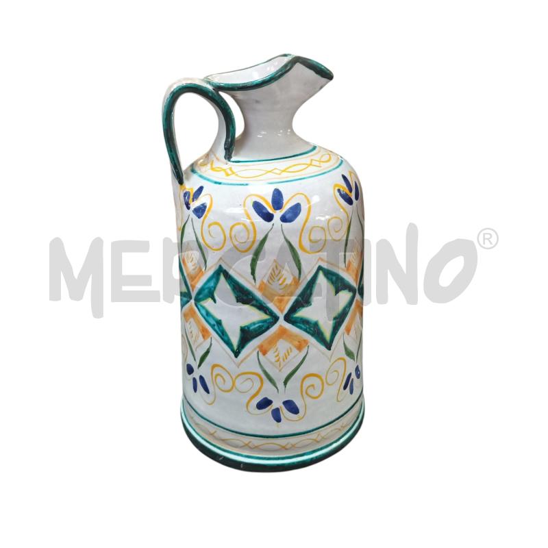 BROCCA TERRACOTTA SMALTATA BIANCA VERDE | Mercatino dell'Usato Napoli 1