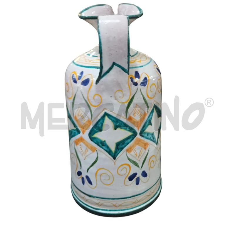 BROCCA TERRACOTTA SMALTATA BIANCA VERDE | Mercatino dell'Usato Napoli 2