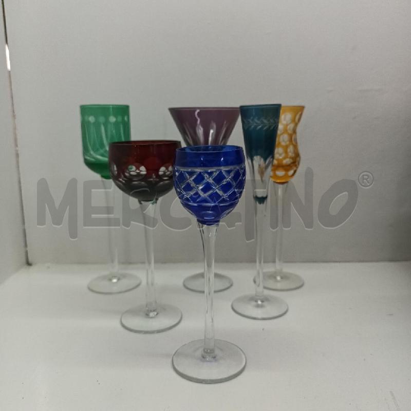CALICI PZ. 6 COLORATI MURANO | Mercatino dell'Usato Napoli 1