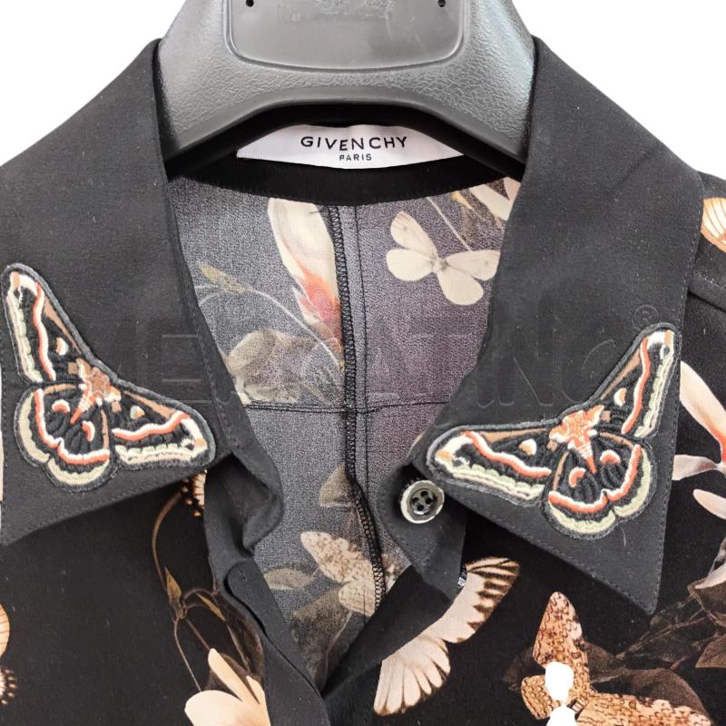 CAMICIA DONNA GIVENCHY NERA FIORI BIANCO | Mercatino dell'Usato Napoli 3
