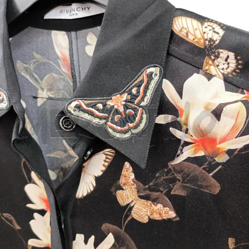 CAMICIA DONNA GIVENCHY NERA FIORI BIANCO | Mercatino dell'Usato Napoli 4