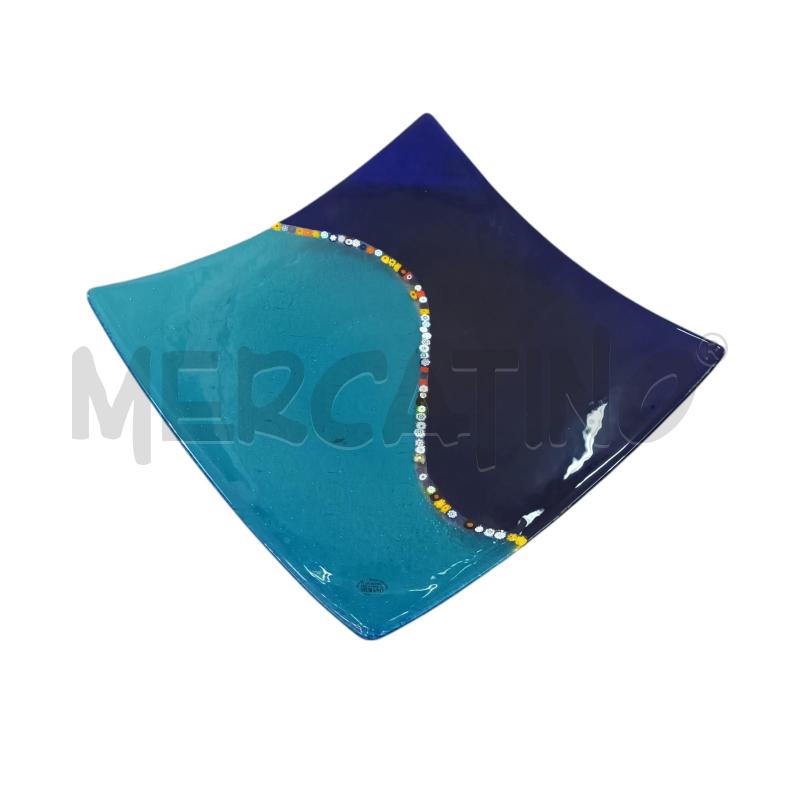 CENTROTAVOLA MURANO QUADRATO BLU AZZURRO | Mercatino dell'Usato Napoli 1