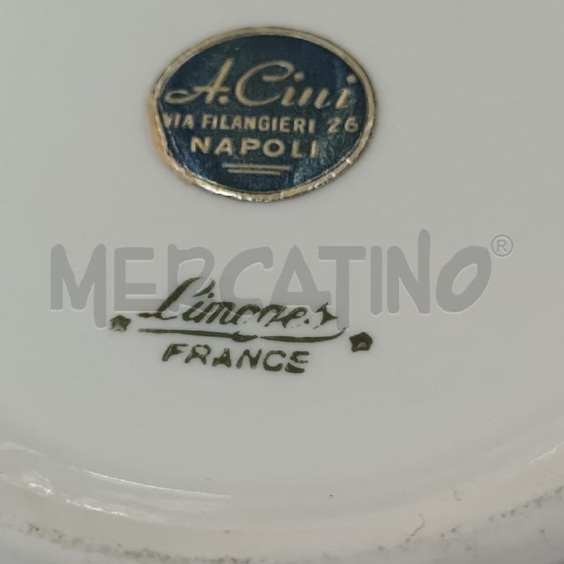 CIOTOLA QUADRATA LIMOGES ROSSA DORATA FIORI | Mercatino dell'Usato Napoli 5