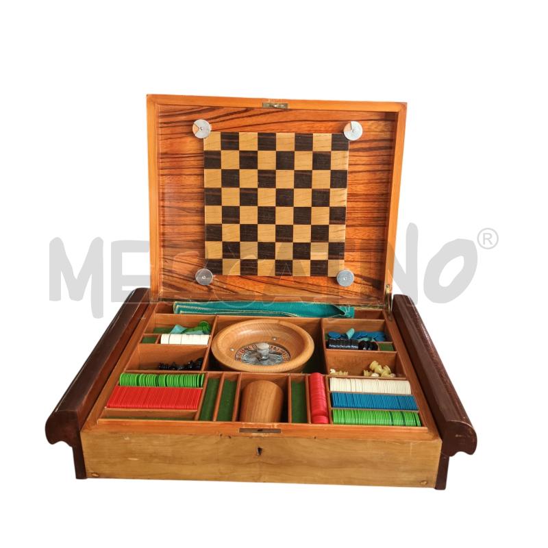 COFANETTO DA GIOCO LEGNO ROULETTE SCACCHI | Mercatino dell'Usato Napoli 1
