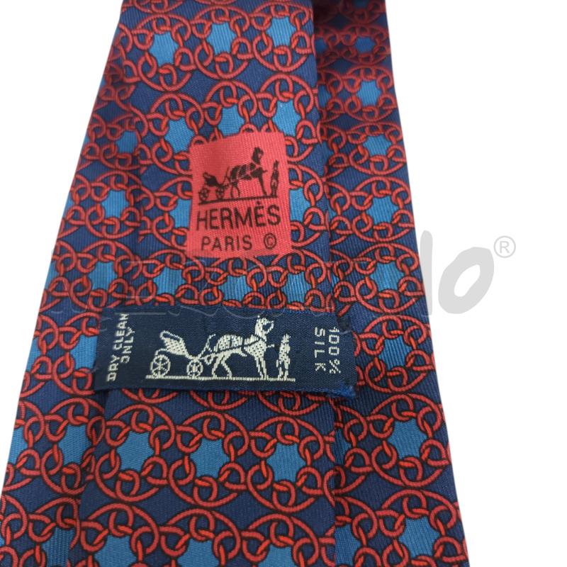 CRAVATTA HERMES BLU ROSSA | Mercatino dell'Usato Napoli 3