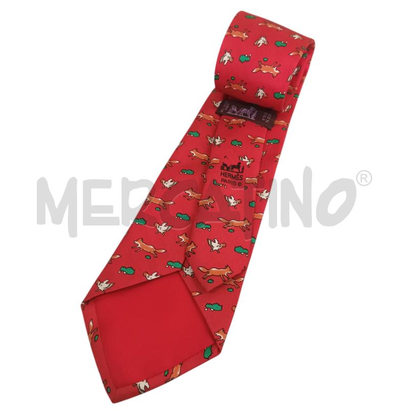 CRAVATTA HERMES ROSSA ANIMALI | Mercatino dell'Usato Napoli 4
