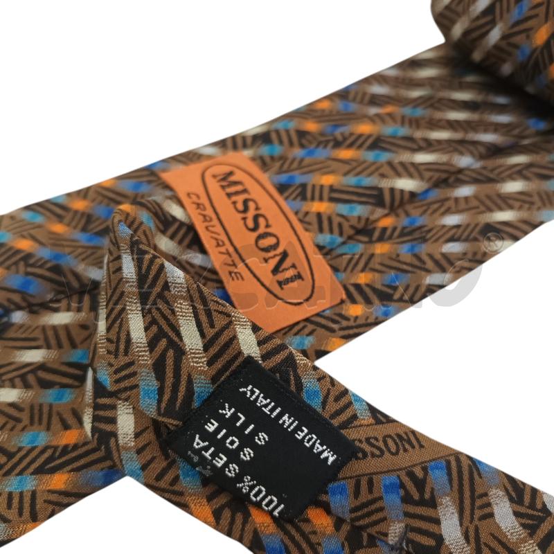 CRAVATTA MISSONI MARRONE ARANCIO BLU | Mercatino dell'Usato Napoli 4