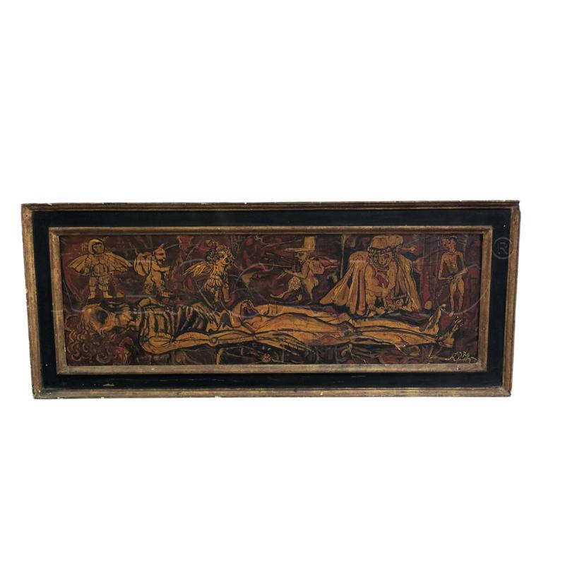 DIPINTO MONDO MATERIA E MORTE CORNICE NERA | Mercatino dell'Usato Napoli 1