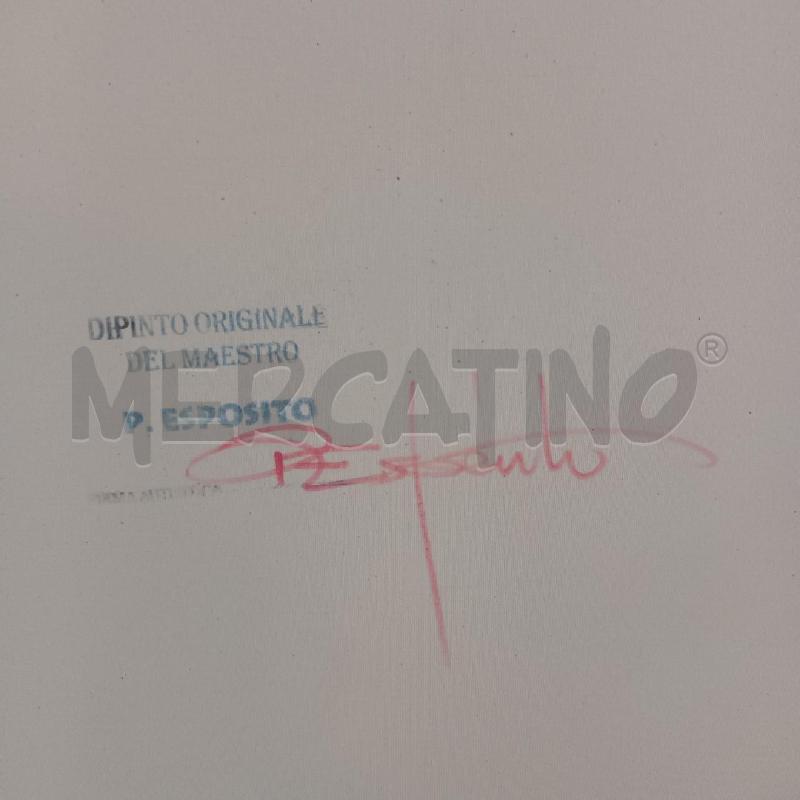 DIPINTO PAESAGGIO COSTIERA CON CHIESA CORN DORATA | Mercatino dell'Usato Napoli 4