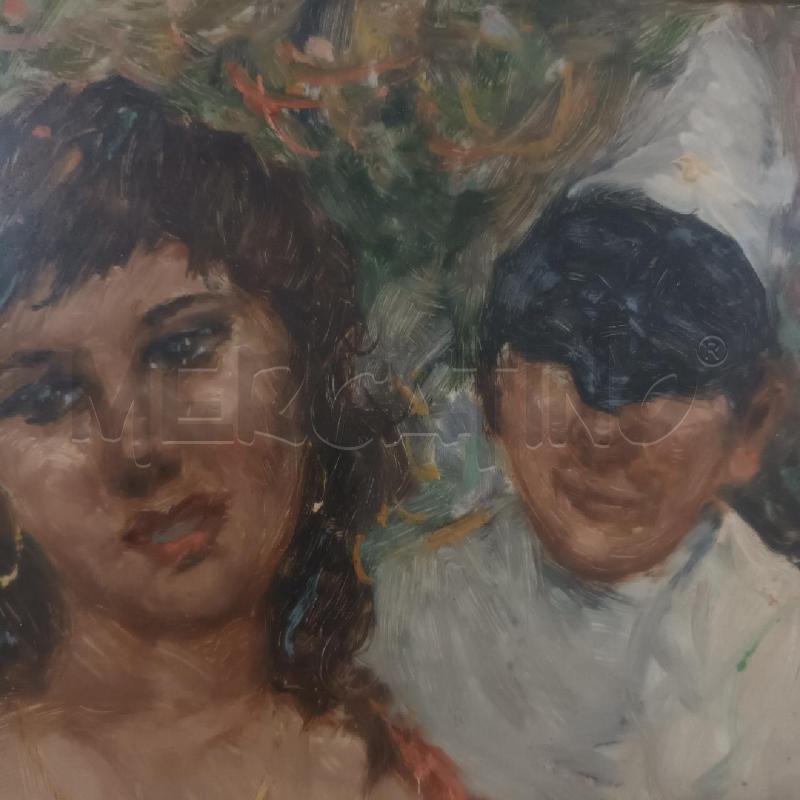 DIPINTO PULCINELLA CON DONNA CORNICE RADICA | Mercatino dell'Usato Napoli 4