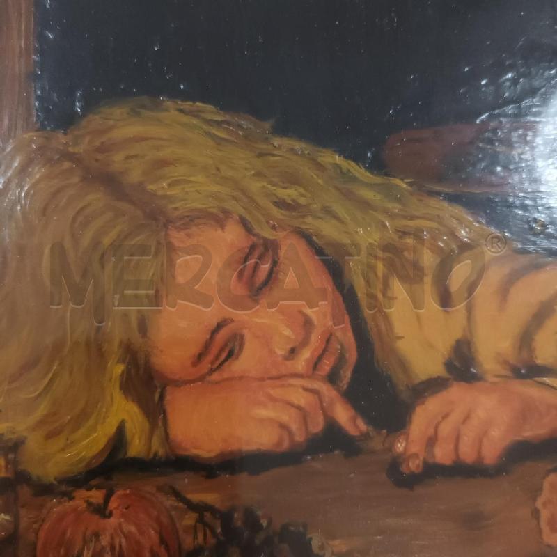 DIPINTO RAGAZZO CHE DORME CORNICE RADICA | Mercatino dell'Usato Napoli 4