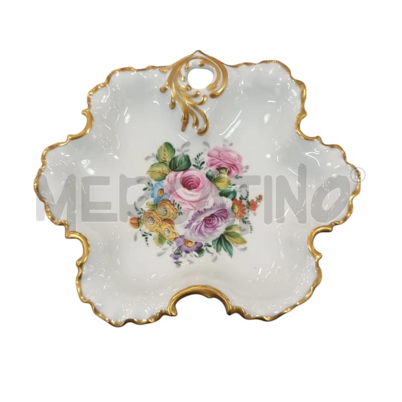 FOGLIA LIMOGES A FIORI BORDINO DORATO | Mercatino dell'Usato Napoli 1