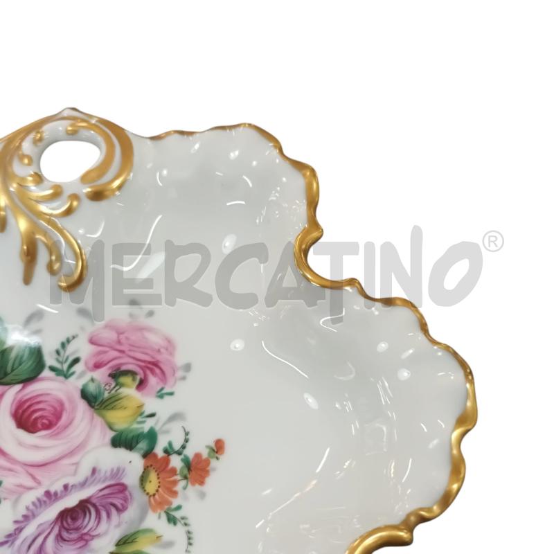 FOGLIA LIMOGES A FIORI BORDINO DORATO | Mercatino dell'Usato Napoli 2