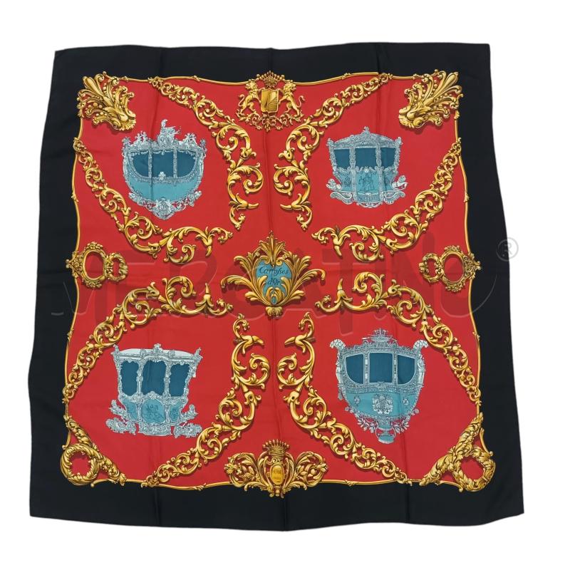 FOULARD HERMES NERO ROSSO CARROSSES D'OR | Mercatino dell'Usato Napoli 1