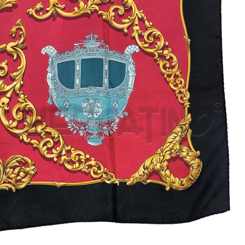 FOULARD HERMES NERO ROSSO CARROSSES D'OR | Mercatino dell'Usato Napoli 2