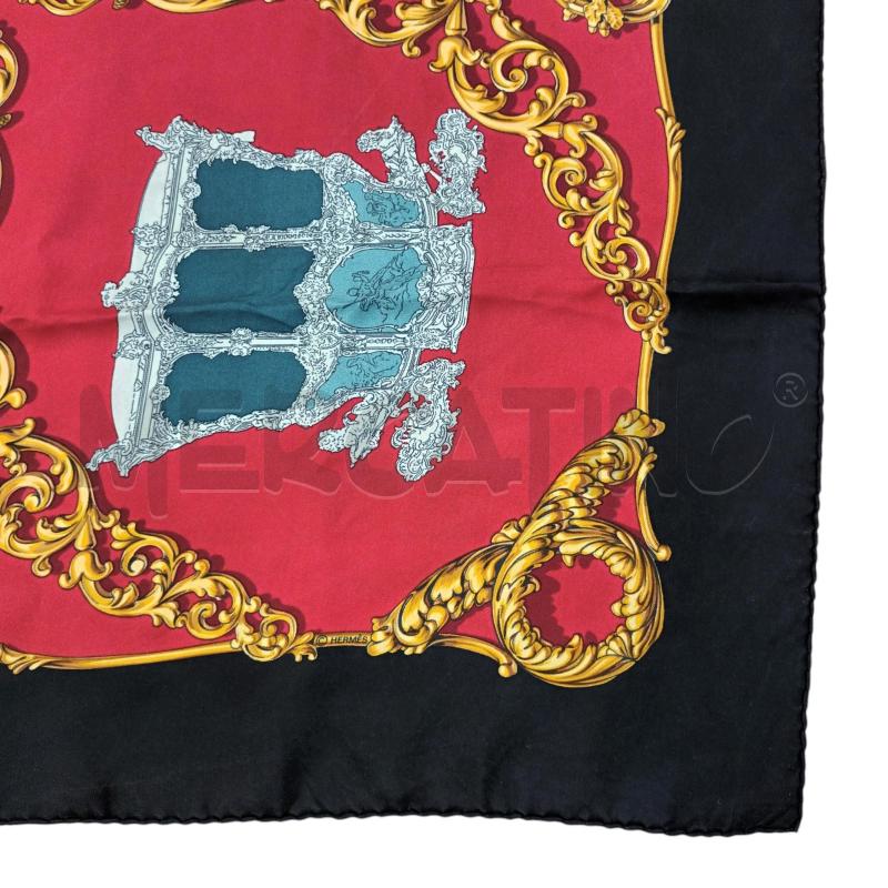 FOULARD HERMES NERO ROSSO CARROSSES D'OR | Mercatino dell'Usato Napoli 4