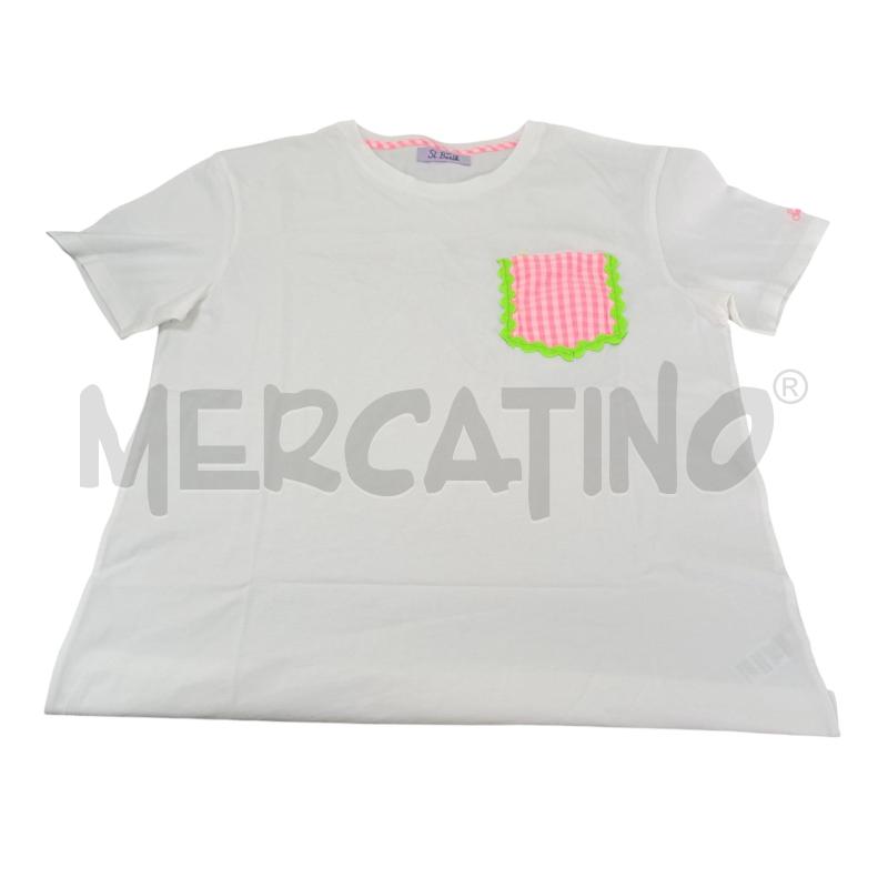 MAGLIA DONNA ST. BARTH BIANCA TASCHINO GIALLO FLUO | Mercatino dell'Usato Napoli 1