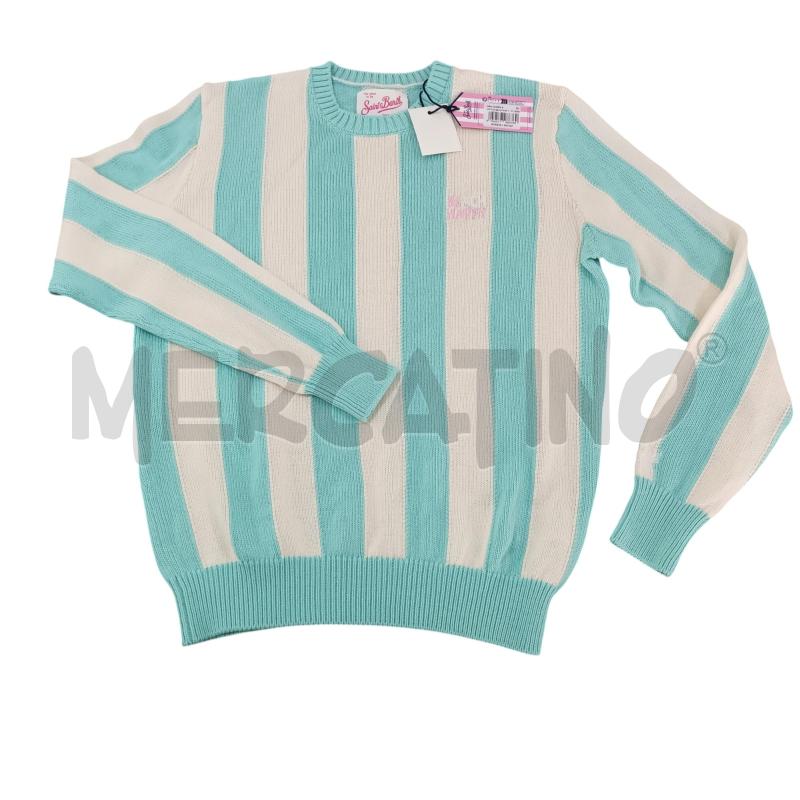 MAGLIONE DONNA SAINT BARTH FASCIA AZZURRA BIANCO | Mercatino dell'Usato Napoli 1