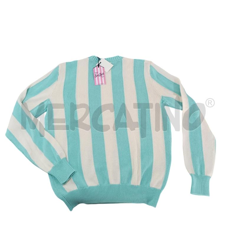 MAGLIONE DONNA SAINT BARTH FASCIA AZZURRA BIANCO | Mercatino dell'Usato Napoli 2