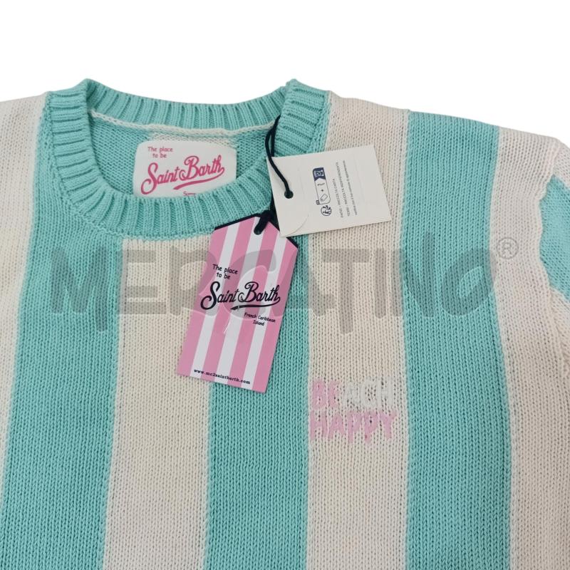 MAGLIONE DONNA SAINT BARTH FASCIA AZZURRA BIANCO | Mercatino dell'Usato Napoli 3
