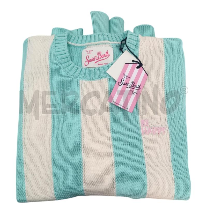 MAGLIONE DONNA SAINT BARTH FASCIA AZZURRA BIANCO | Mercatino dell'Usato Napoli 4
