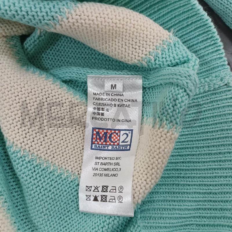 MAGLIONE DONNA SAINT BARTH FASCIA AZZURRA BIANCO | Mercatino dell'Usato Napoli 5