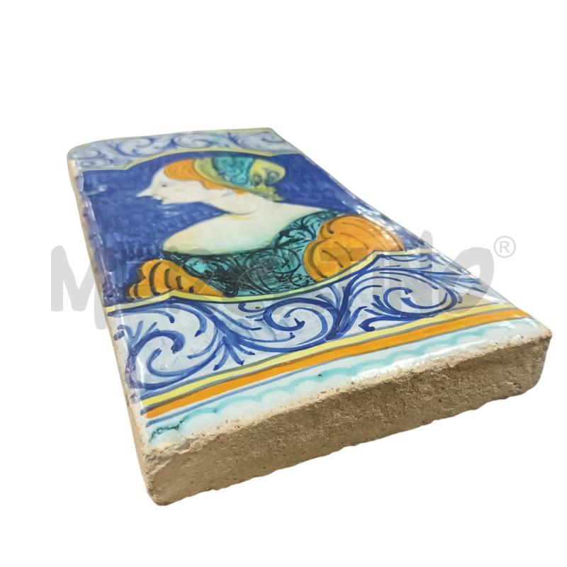MAIOLICA CASTELLI FIGURA DONNA FONDO BLU | Mercatino dell'Usato Napoli 3