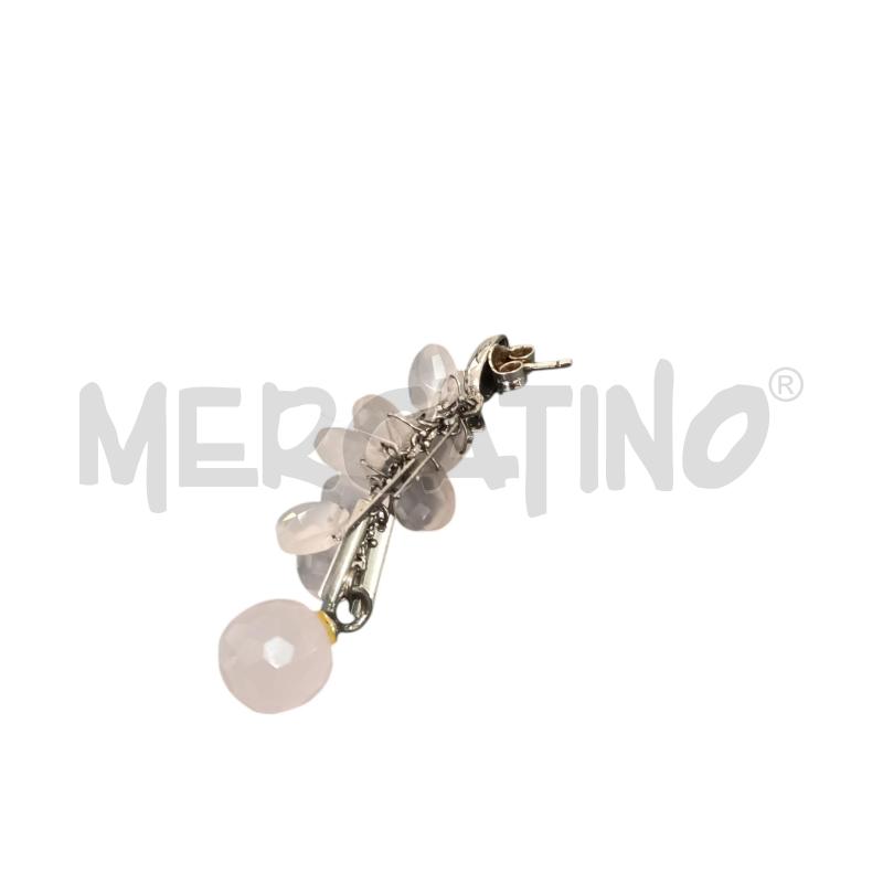 ORECCHINI PENDENTI ROSA E METALLO | Mercatino dell'Usato Napoli 2