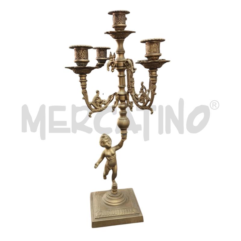 OROLOGIO DA TAVOLO A CORDA+ CANDELABRI PZ.2 PUTTINI | Mercatino dell'Usato Napoli 2