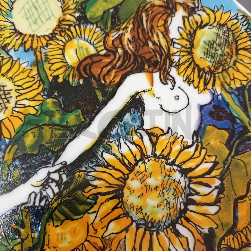 PIATTO FIGURE TRA I GIRASOLI 1986 | Mercatino dell'Usato Napoli 4