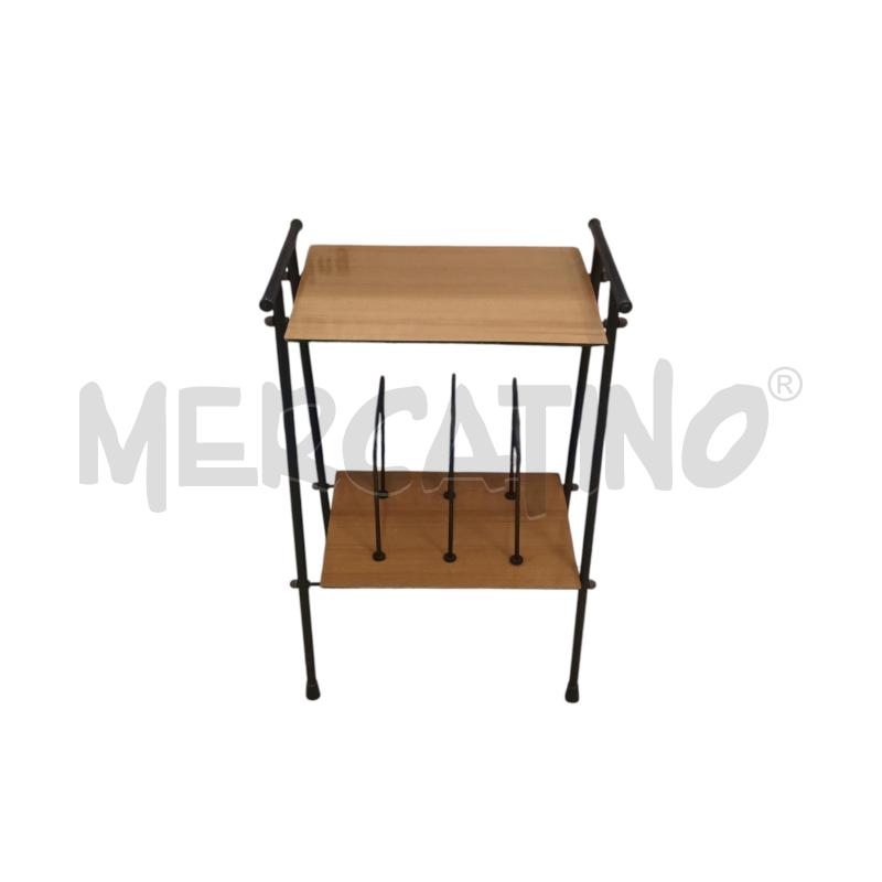 PORTA RIVISTE LEGNO E METALLO SCURO | Mercatino dell'Usato Napoli 1