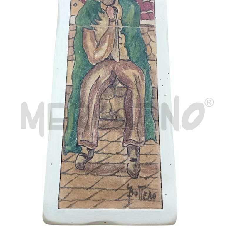 QUADRO 3 MATTONELLE PAESAGGIO UOMO CAMPANILE | Mercatino dell'Usato Napoli 2