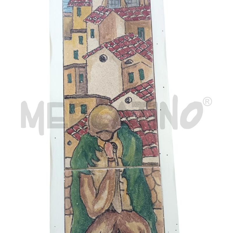 QUADRO 3 MATTONELLE PAESAGGIO UOMO CAMPANILE | Mercatino dell'Usato Napoli 3