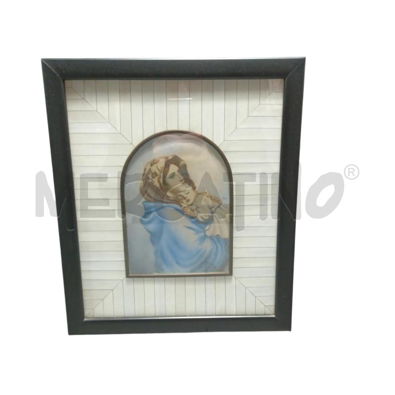 QUADRO  MADONNA CON BAMBINO CORNICE NERA | Mercatino dell'Usato Napoli 1