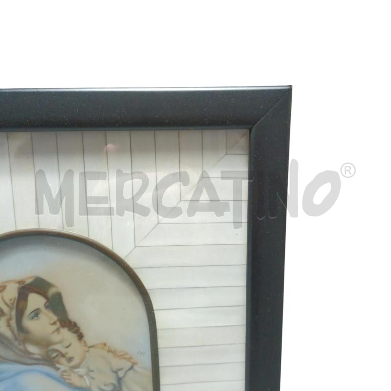 QUADRO  MADONNA CON BAMBINO CORNICE NERA | Mercatino dell'Usato Napoli 3