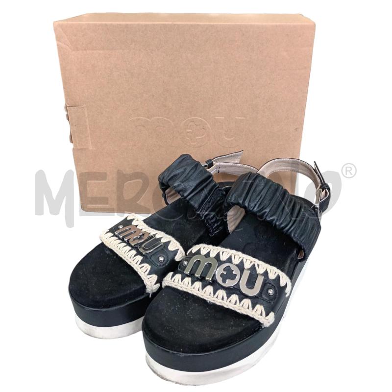 SANDALI DONNA MOU MOU NERO BEIGE  | Mercatino dell'Usato Napoli 1