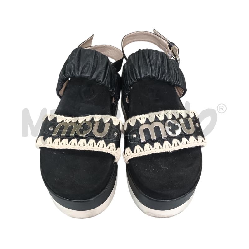 SANDALI DONNA MOU MOU NERO BEIGE  | Mercatino dell'Usato Napoli 2