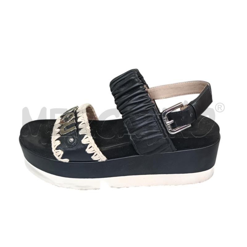SANDALI DONNA MOU MOU NERO BEIGE  | Mercatino dell'Usato Napoli 4