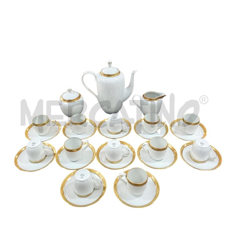 SERVIZIO CAFFE X 12 GINORI BIANCO FASCIA DORATA | Mercatino dell'Usato Napoli 1
