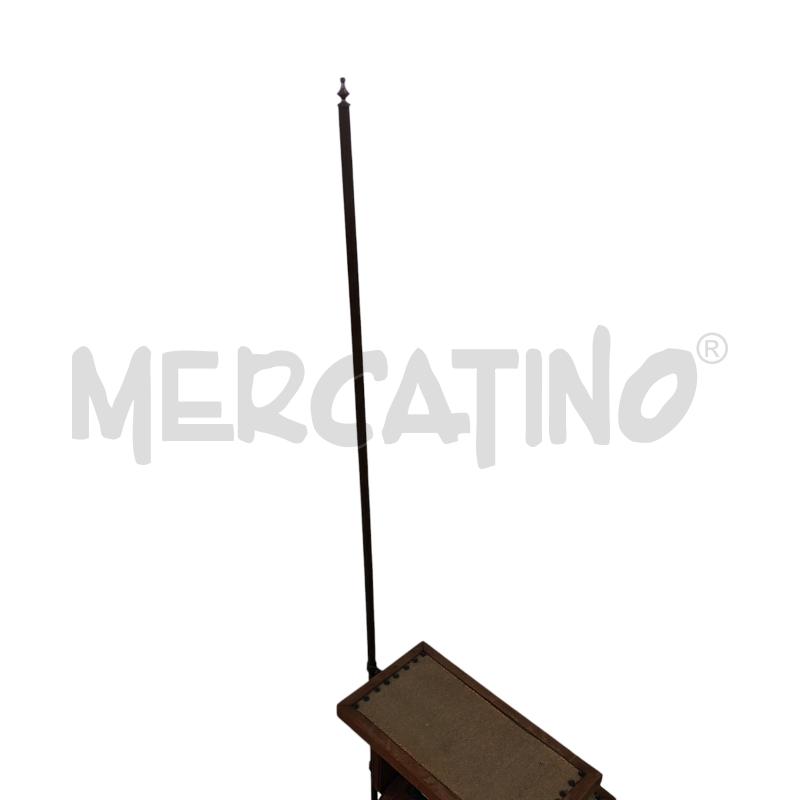 SGABELLO 2 SCALINI ASTA BRONZATA LEGNO TESSUTO | Mercatino dell'Usato Napoli 4