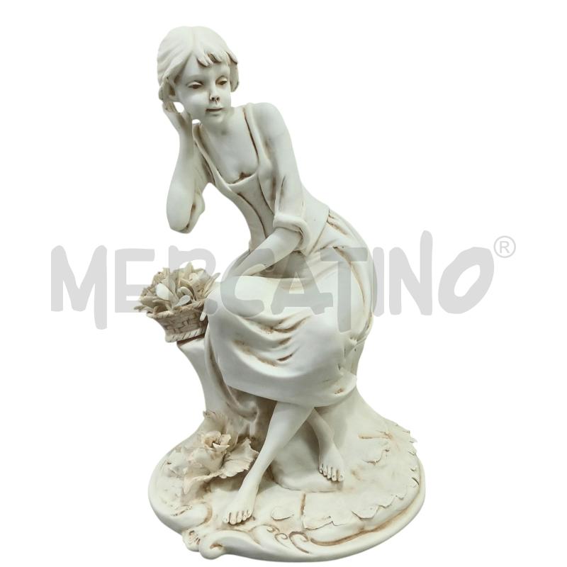 STATUA MICO VENZO RAGAZZA CESTINO FIORI | Mercatino dell'Usato Napoli 1
