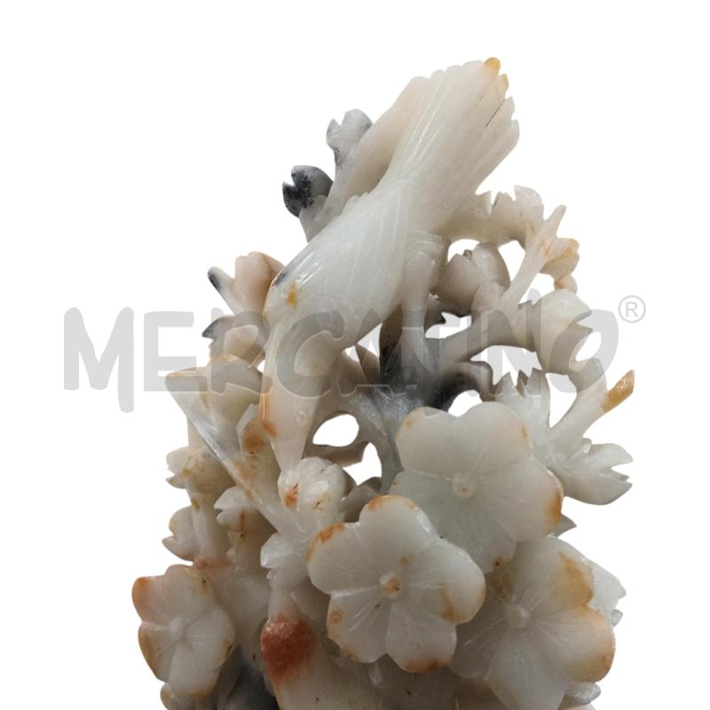 STATUINA UCCELLI FIORI RAMI CON BASE CHIARA | Mercatino dell'Usato Napoli 2