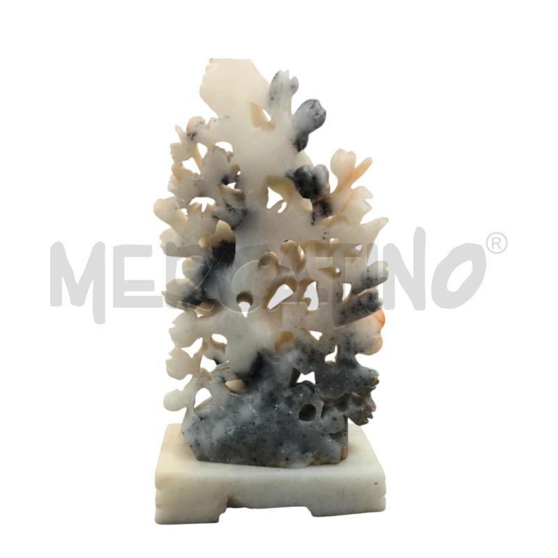 STATUINA UCCELLI FIORI RAMI CON BASE CHIARA | Mercatino dell'Usato Napoli 3