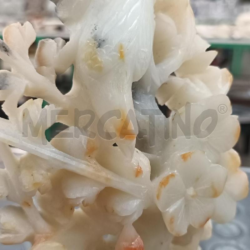 STATUINA UCCELLI FIORI RAMI CON BASE CHIARA | Mercatino dell'Usato Napoli 5