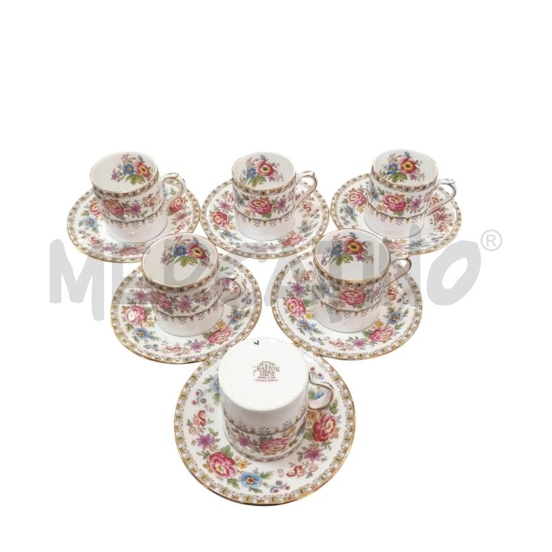 TAZZINE MALVERN BIANCHE A FIORI PZ.6+ PIATTINI | Mercatino dell'Usato Napoli 1