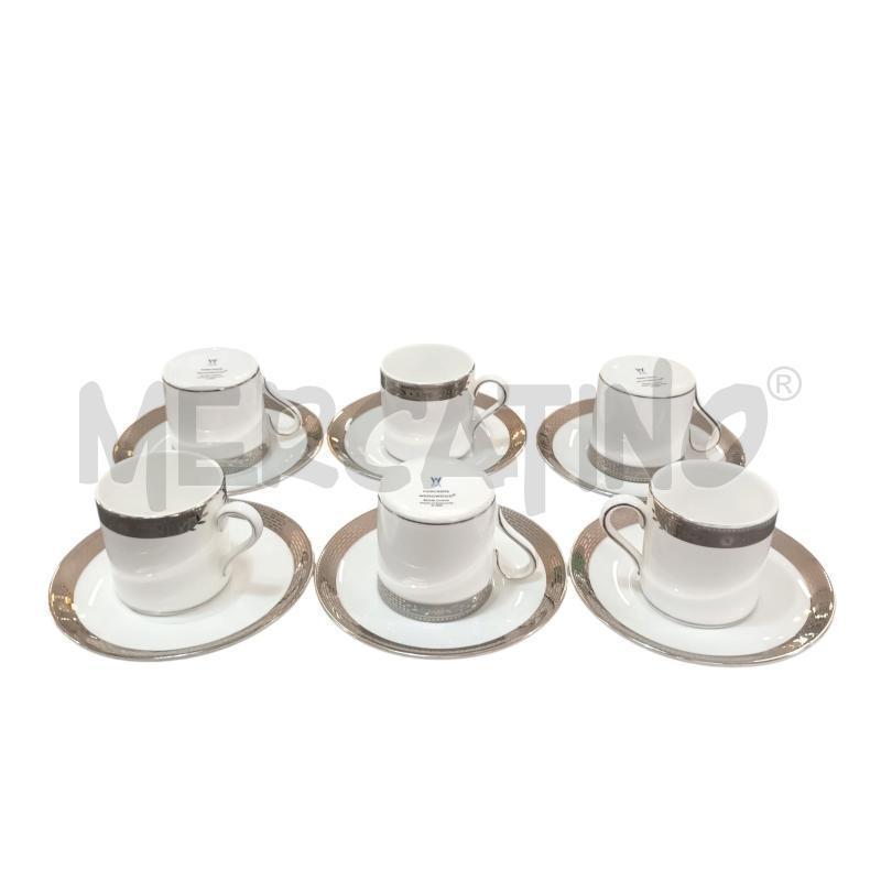 TAZZINE PZ.6 WEDGWOOD BIANCGE FASCIA GRIGIA + PIATTINI | Mercatino dell'Usato Napoli 1