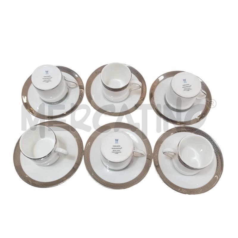 TAZZINE PZ.6 WEDGWOOD BIANCGE FASCIA GRIGIA + PIATTINI | Mercatino dell'Usato Napoli 2